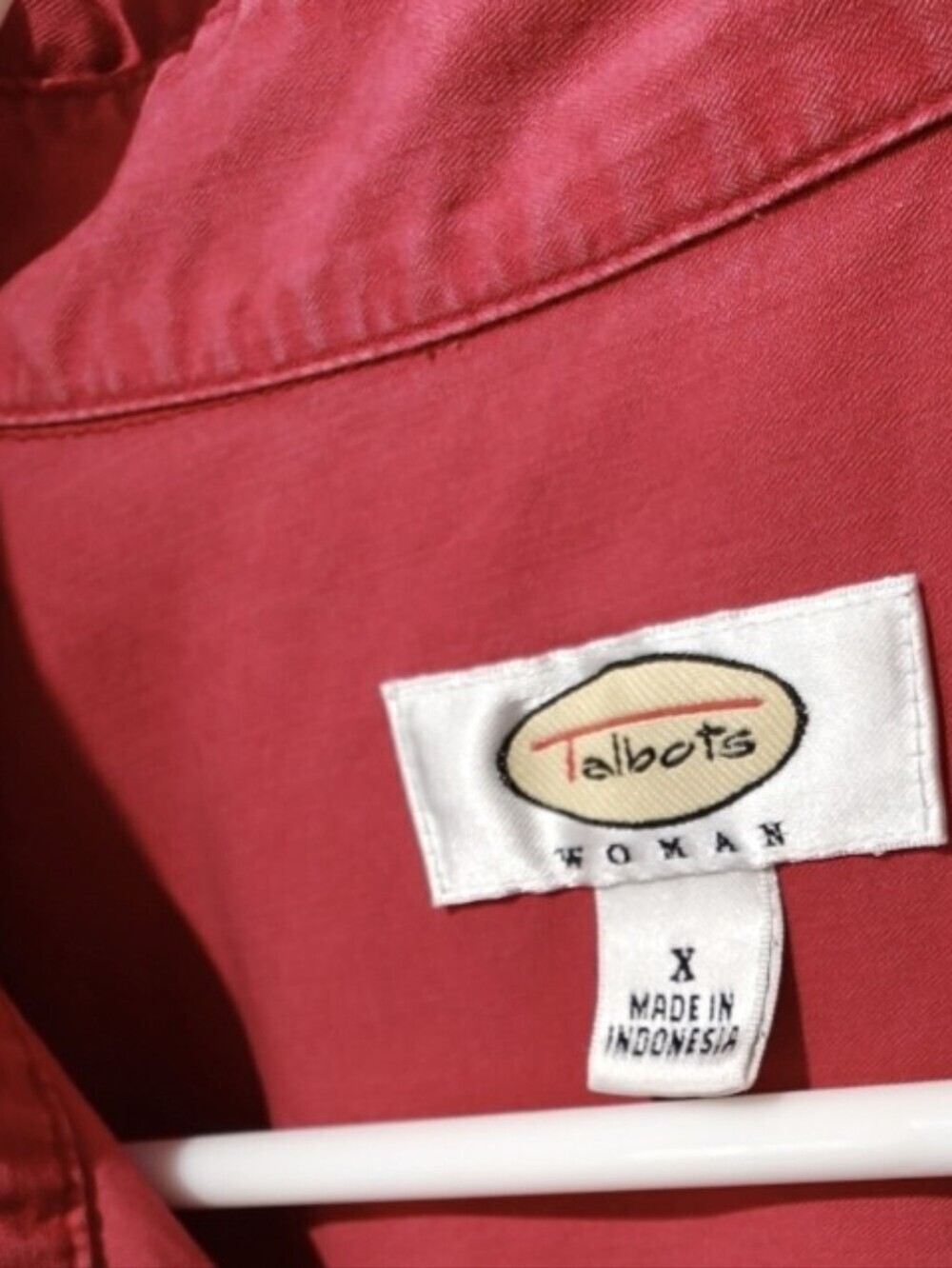 100% Cotton Vintage Talbots Shirt Button Down Size X 10/12 Red Western - Picture 4 of 7